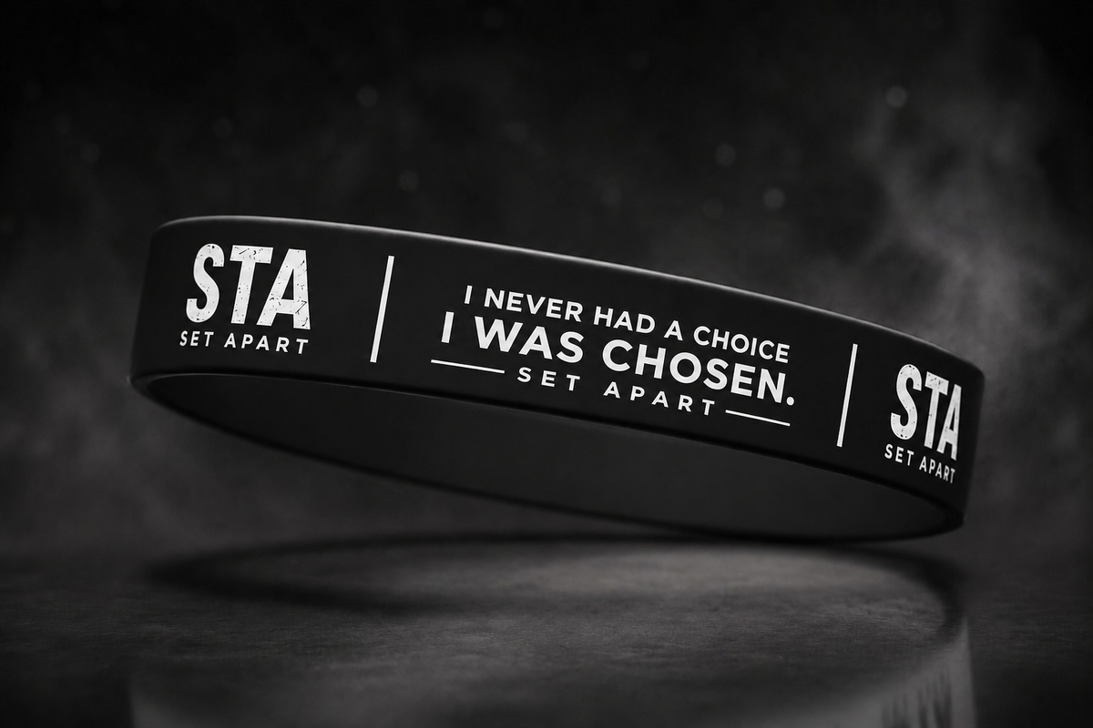 SET APART — Black & white wristband